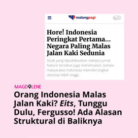 Indonesia Malas Jalan kaki instatree