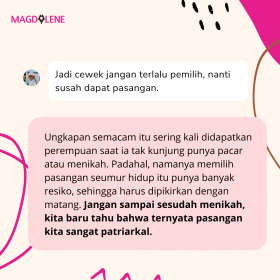 Perempuan sering disuruh jangan terlalu pemilih